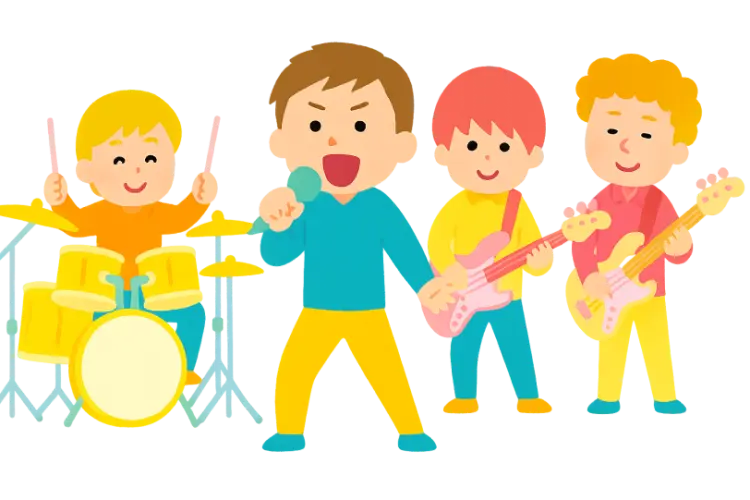 カラフルなバンドのイラスト
