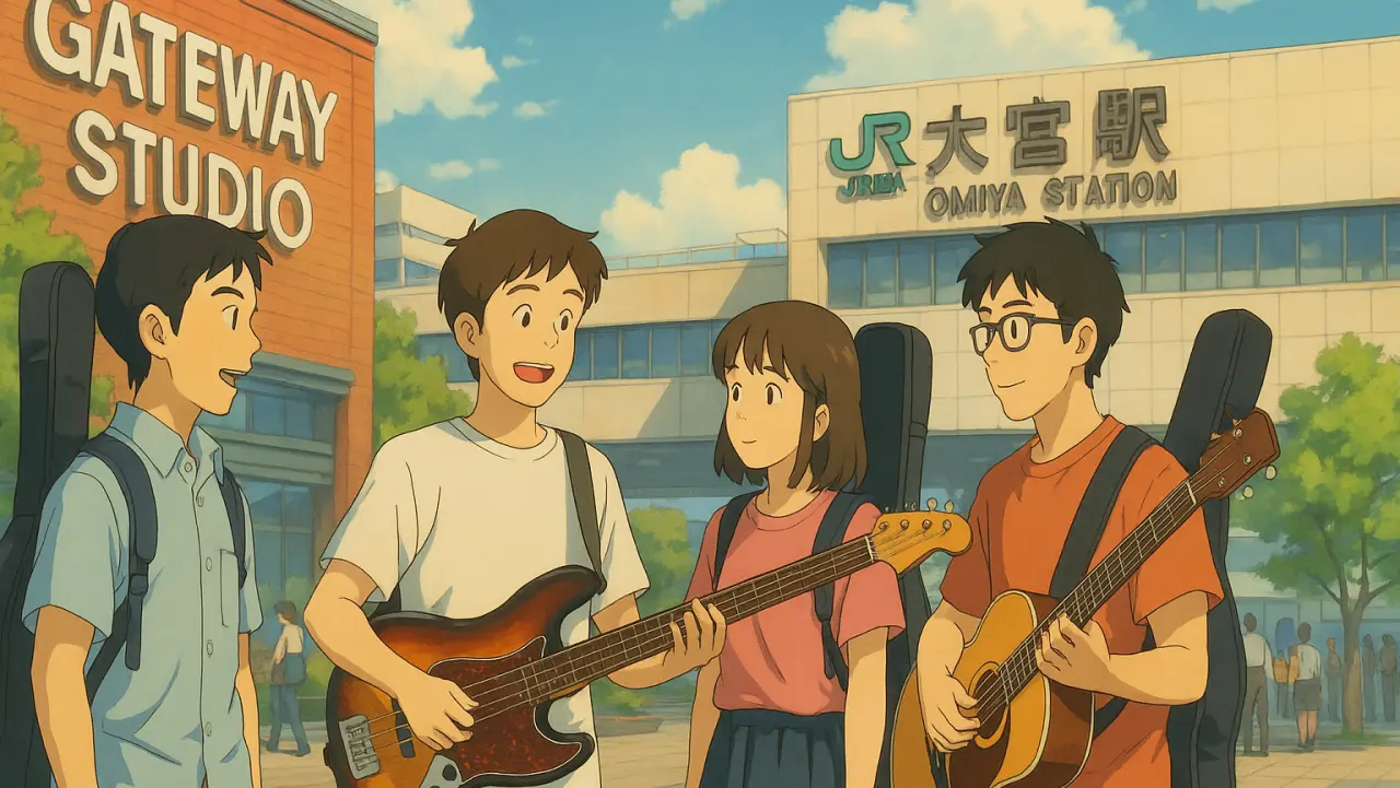 軽音楽部バンドのイラスト