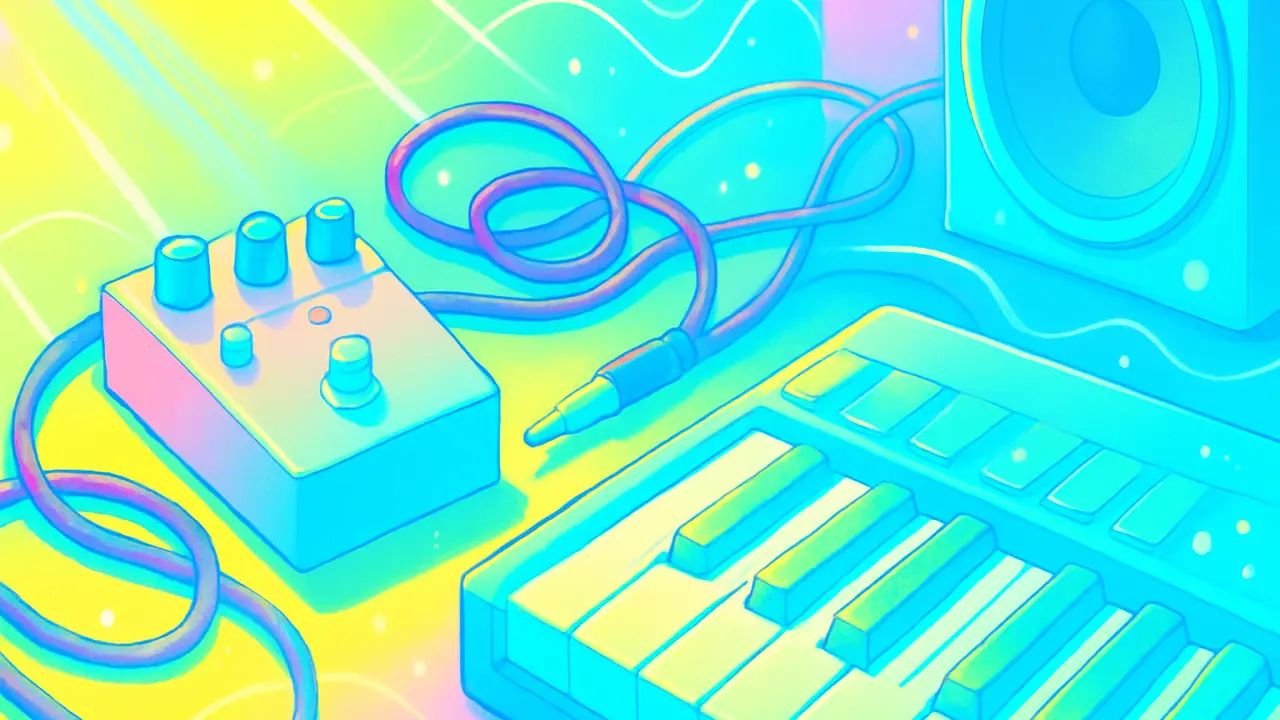 キーバードとエフェクターのイラスト