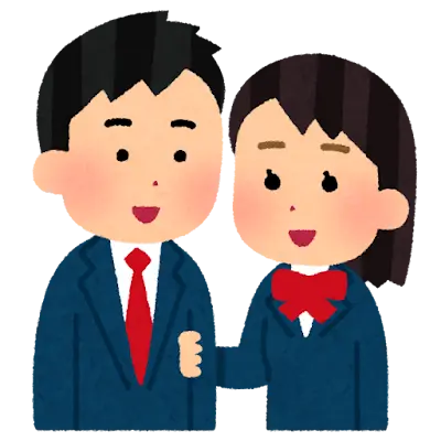 高校生カップルのイラスト