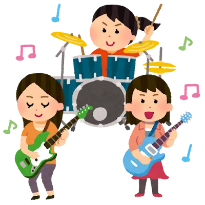 ガールズバンド（スリーピース）のイラスト