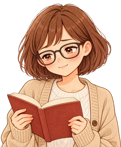 本を抱く秋色の少女