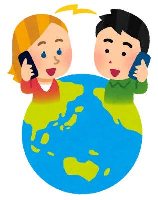 国際電話のイラスト