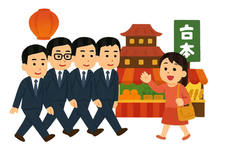 WORLD ORDERの台湾ロケの感じのイラスト