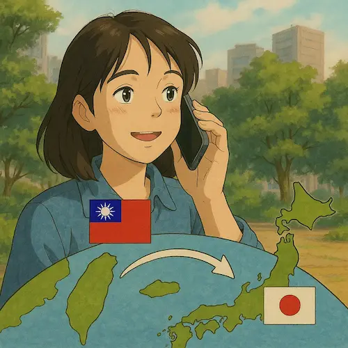 国際電話（台湾から日本）