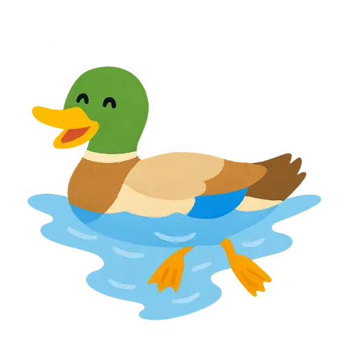 泳ぐ鳥のイラスト